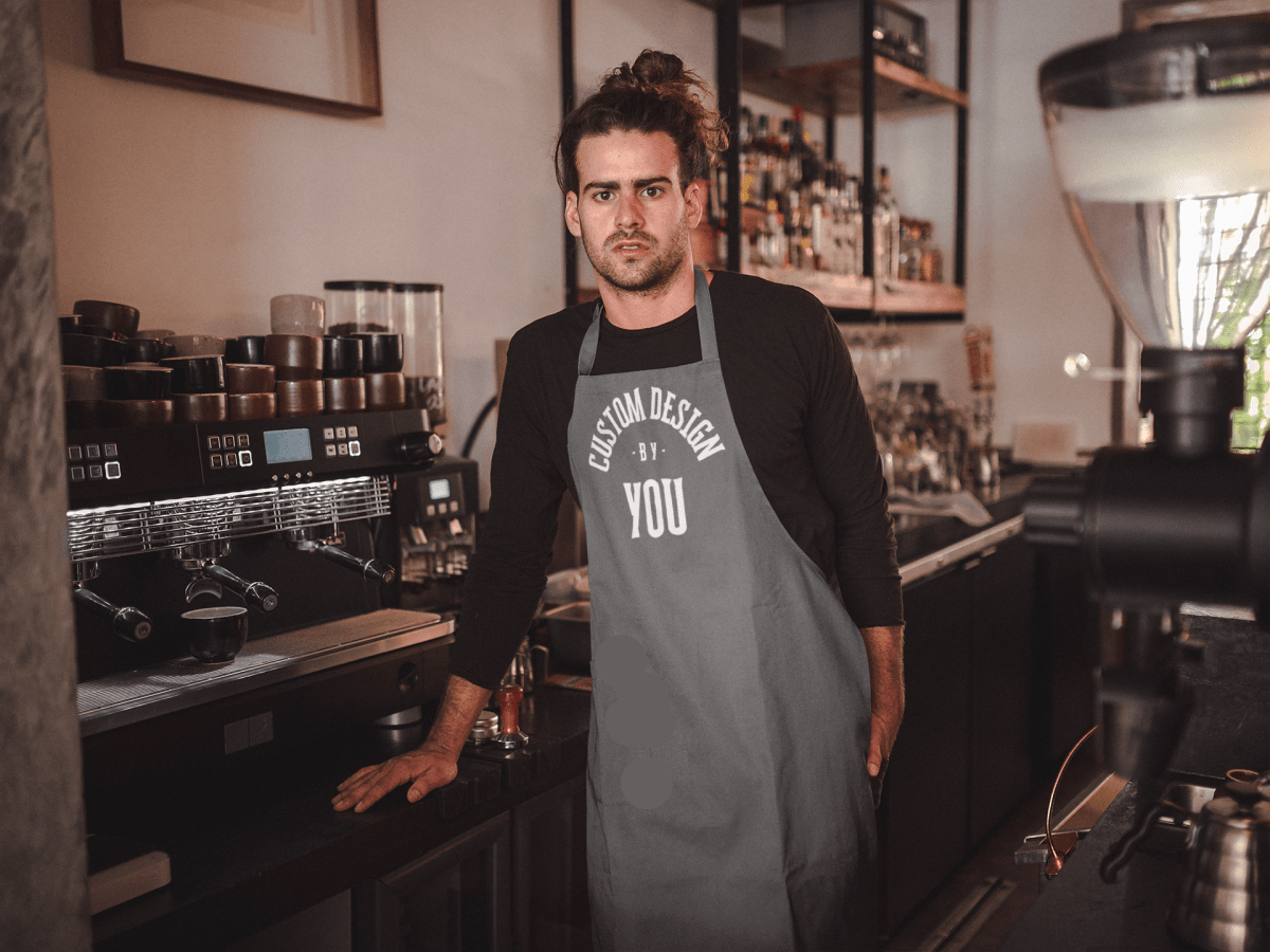 Custom Personalized Apron | Cotton Chef Apron | 6 Colors Available | Eco - Friendly Kitchen Apron - Gooso Pixel