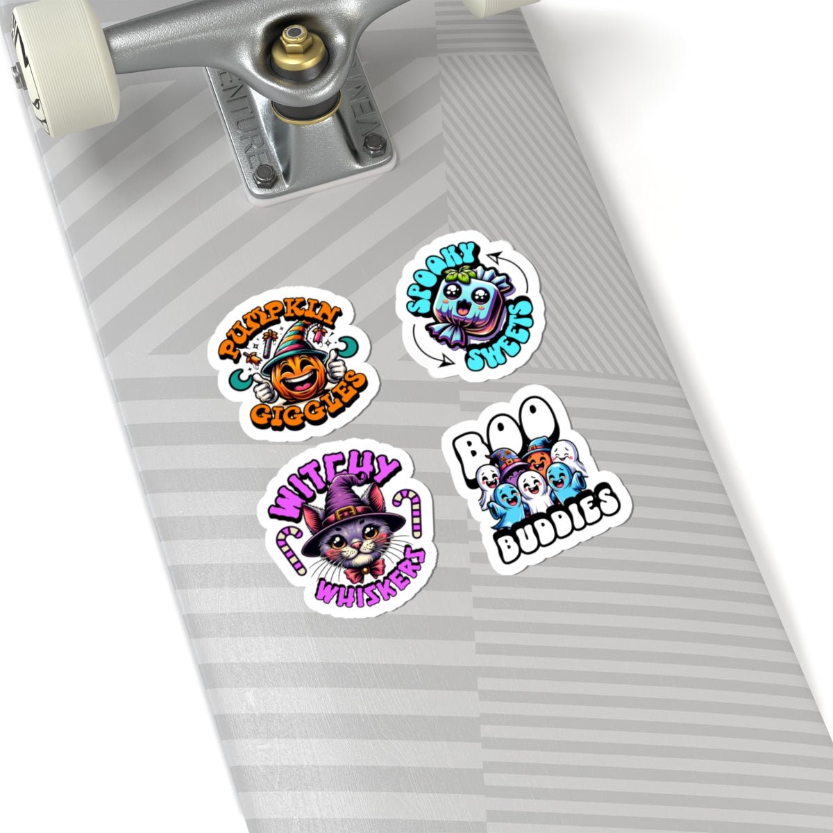 Halloween Sticker Set with Cat - 4 Pack Mixed Designs Kiss - Cut Vinyl for Laptops - Gooso Pixel