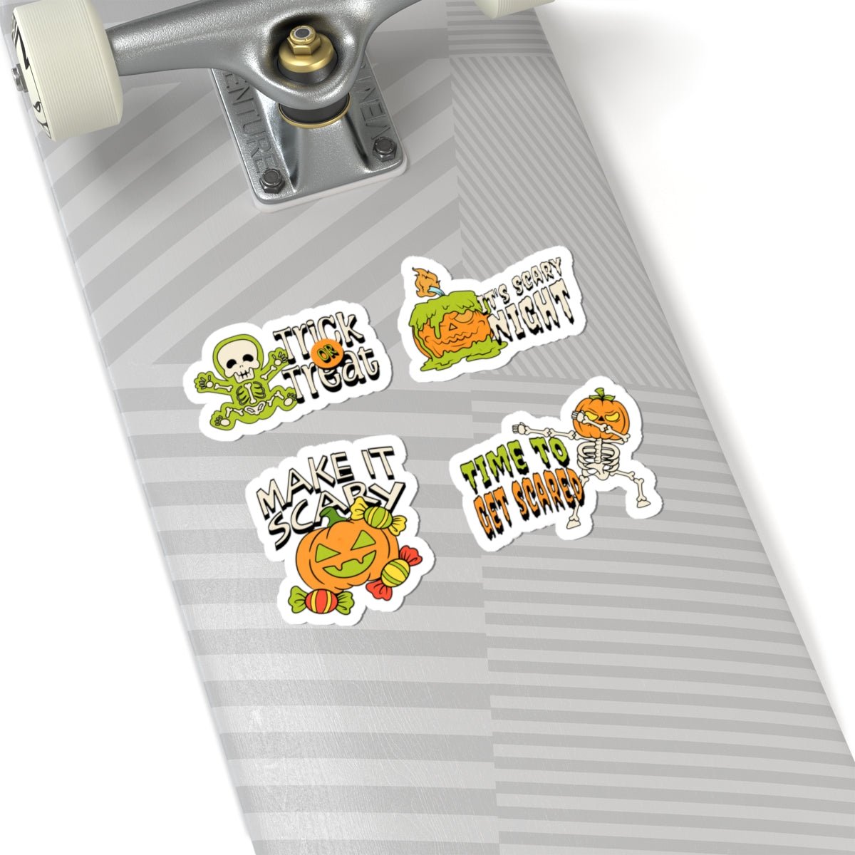 Halloween Stickers 4 - Pack - Spooky Pumpkin & Skeleton Vinyl for Laptops & Journals - Gooso Pixel
