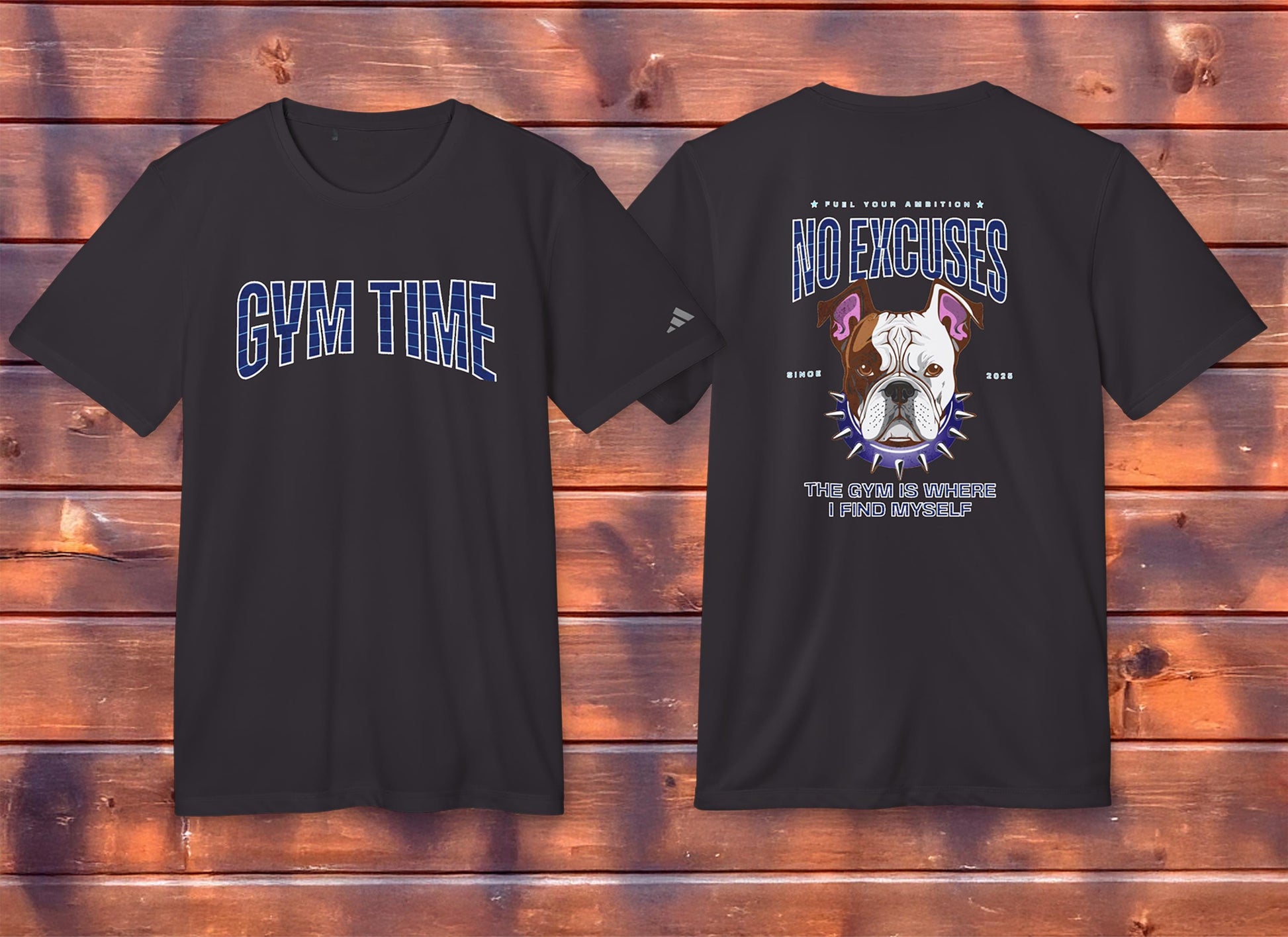 Adidas® Sport T-shirt Workout Shirt Gym Bulldog Motivational Art