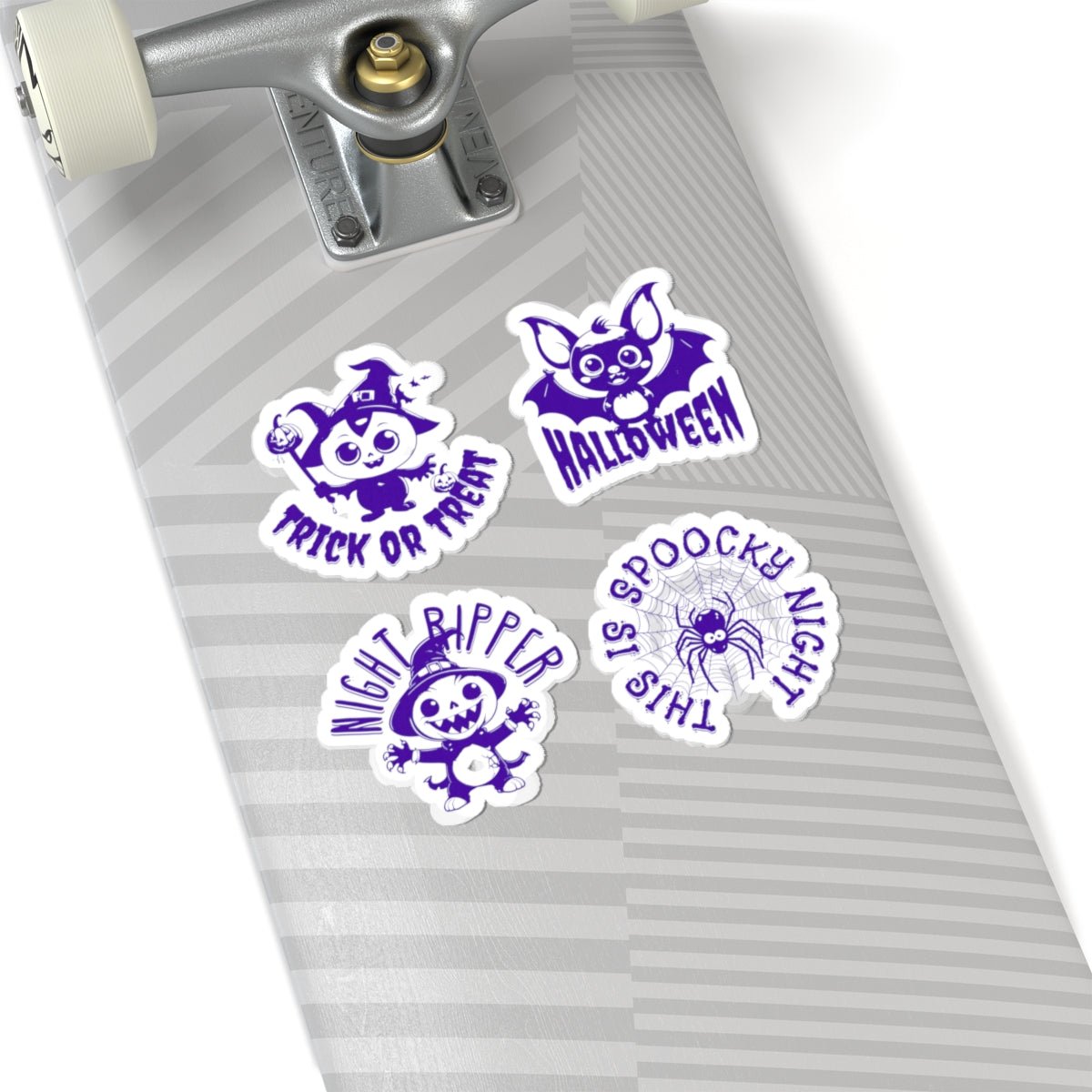 Purple Halloween Stickers - 4 Pack Text & Graphics Kiss - Cut Vinyl for Laptops - Gooso Pixel
