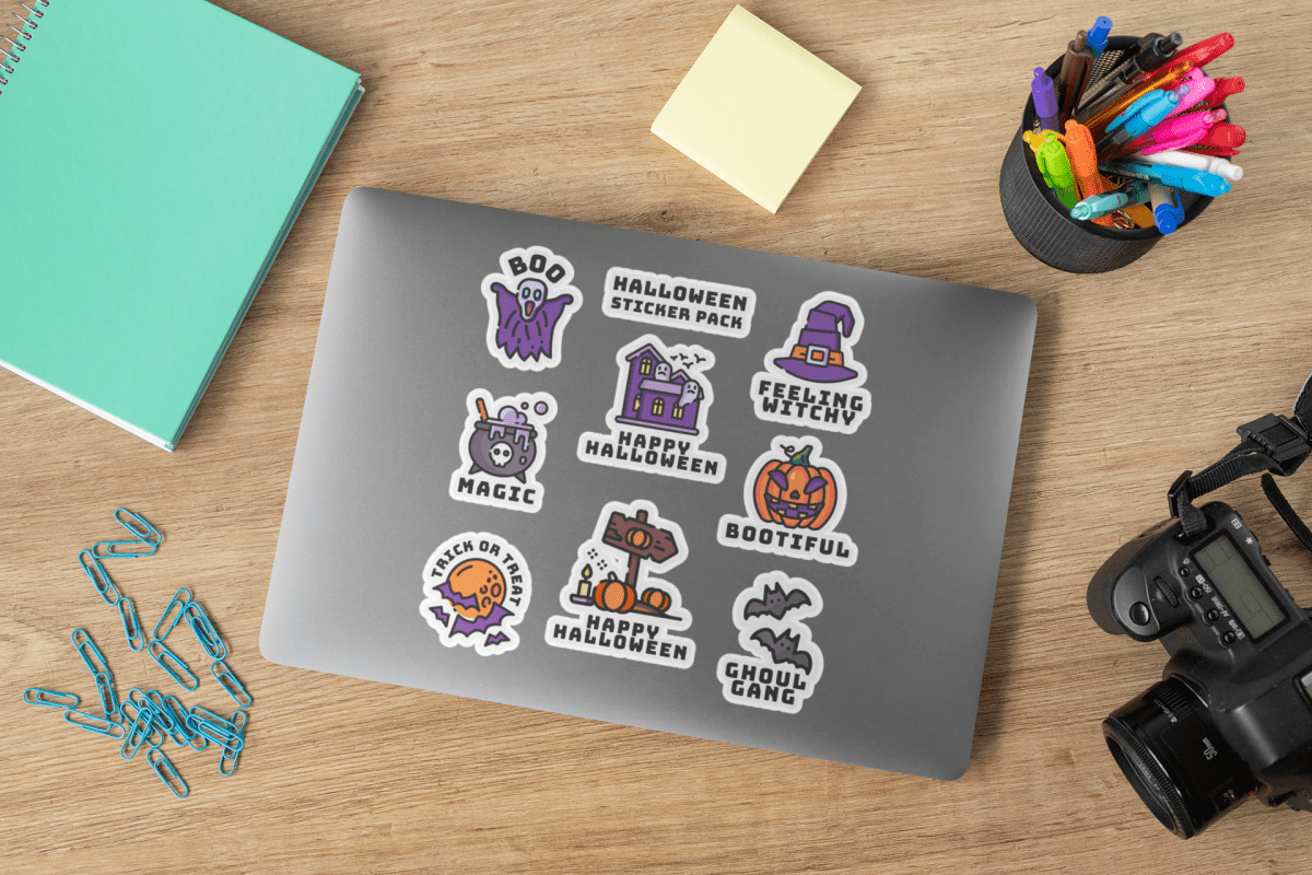 Spooky Halloween Sticker Pack - Mixed Designs Kiss - Cut Vinyl for Laptops & Journals - Gooso Pixel