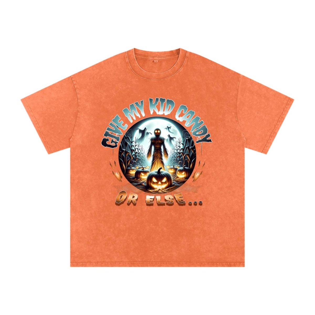Trick or Treat Mom Shirt | Funny Halloween Dad Shirt | Snow Washed Oversized Cotton T-Shirt | Matching Family Halloween Costume Tee | Spooky - Gooso Pixel