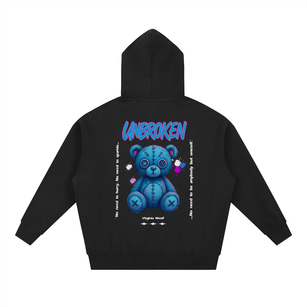UNBROKEN Blue Teddy Zip-Up Hoodie– Virginia Woolf Edition