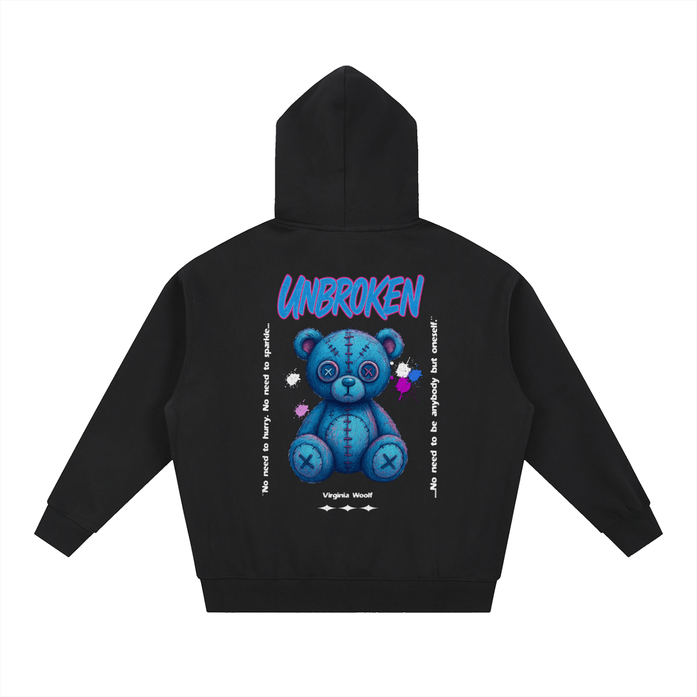 UNBROKEN Blue Teddy Zip-Up Hoodie– Virginia Woolf Edition