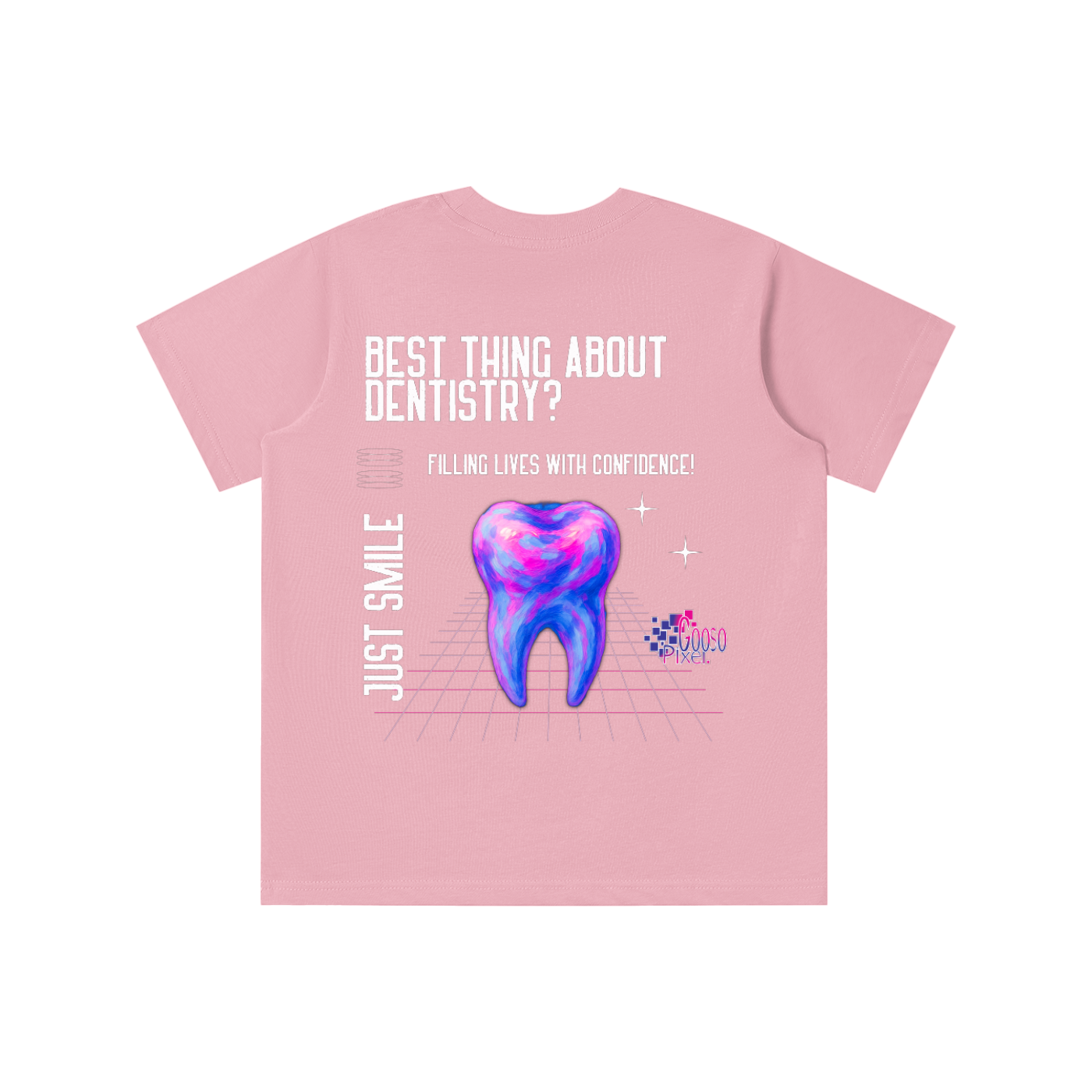 Youth Tee - Smile While You Still Have Teeth - Multicolor Tooth Graphic - Fun & Functional - Gooso Pixel LLC