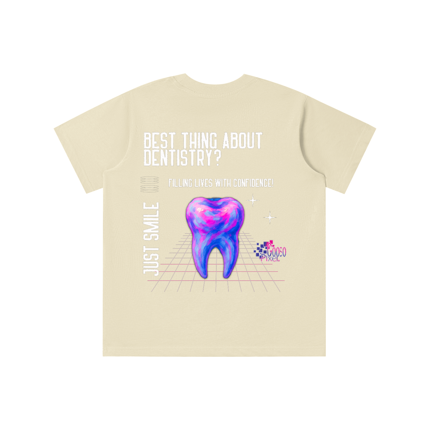 Youth Tee - Smile While You Still Have Teeth - Multicolor Tooth Graphic - Fun & Functional - Gooso Pixel LLC