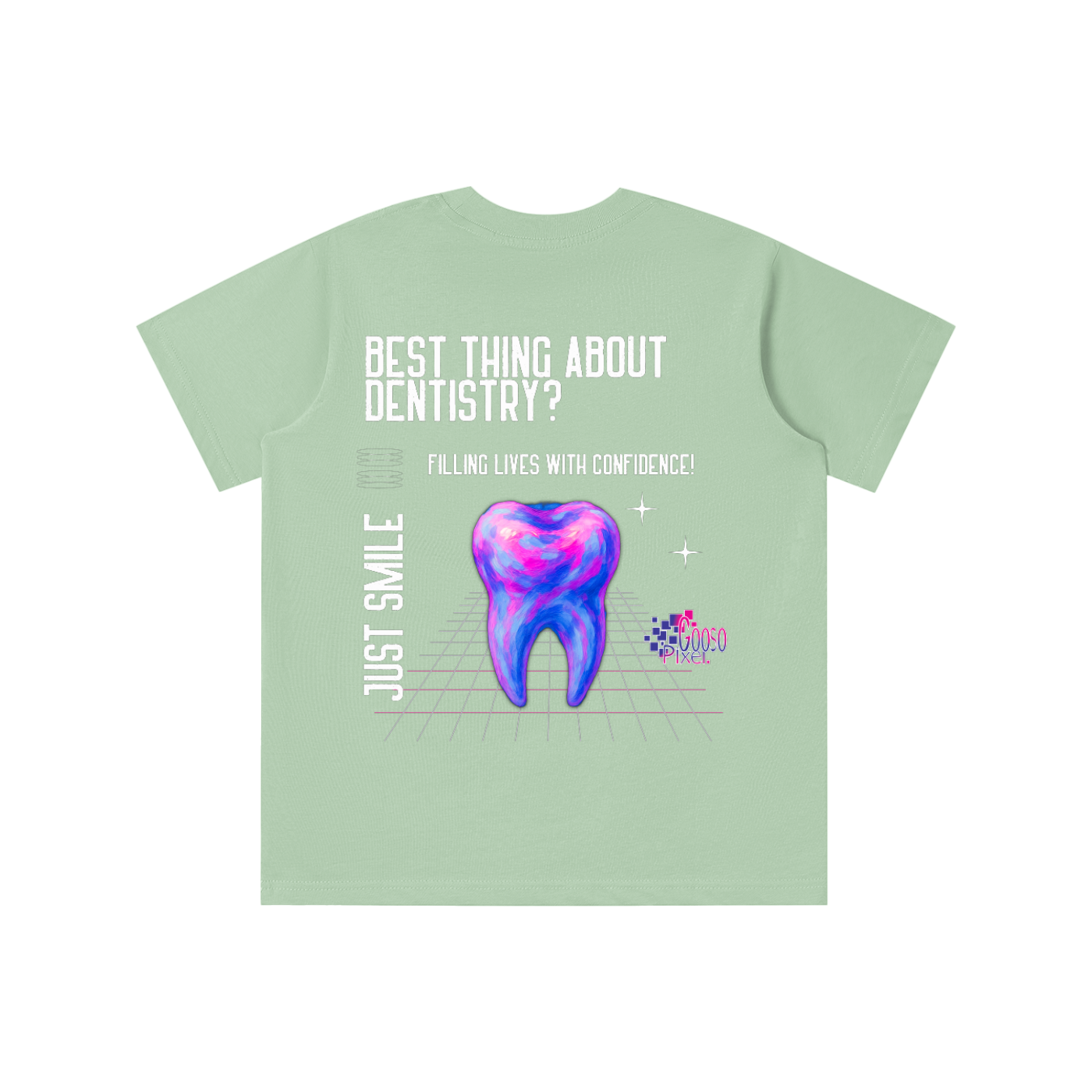 Youth Tee - Smile While You Still Have Teeth - Multicolor Tooth Graphic - Fun & Functional - Gooso Pixel LLC