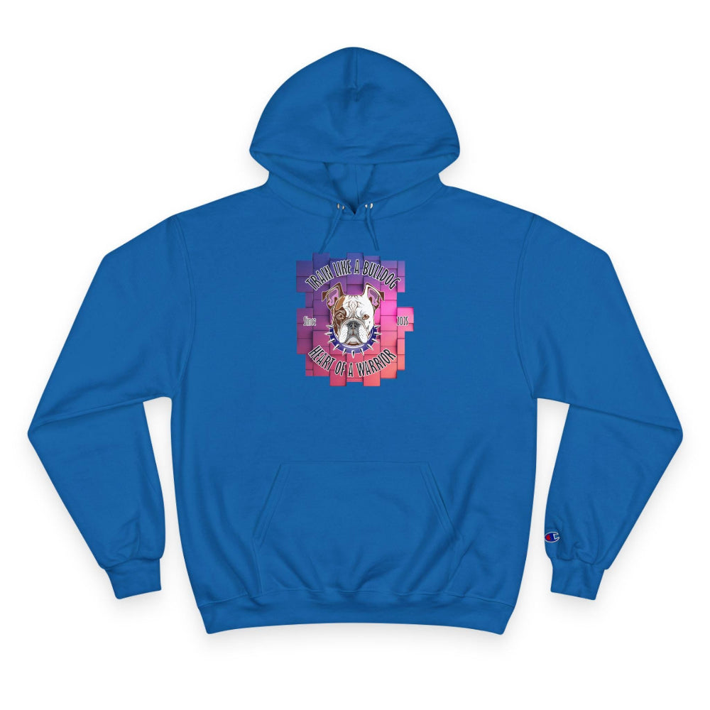 Bulldog Motivation Gym Champion® Hoodie front royal blue gooso pixel