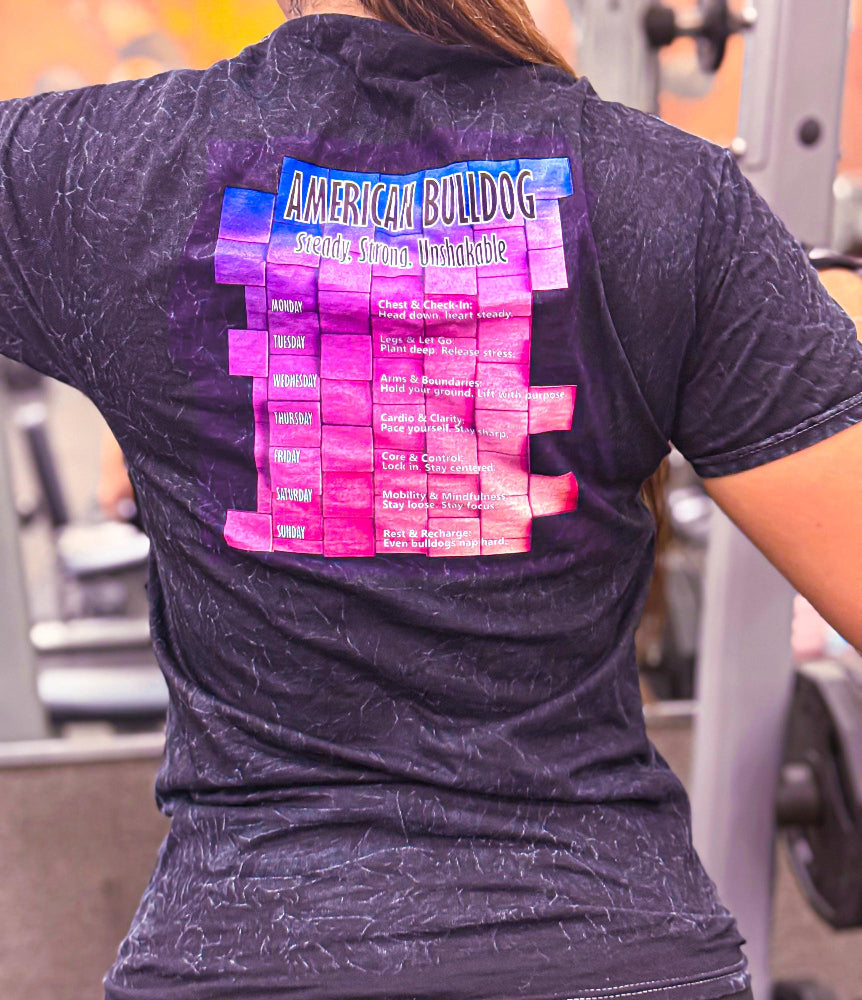 Bulldog Motivation Gym T-Shirt back tee gooso pixel 