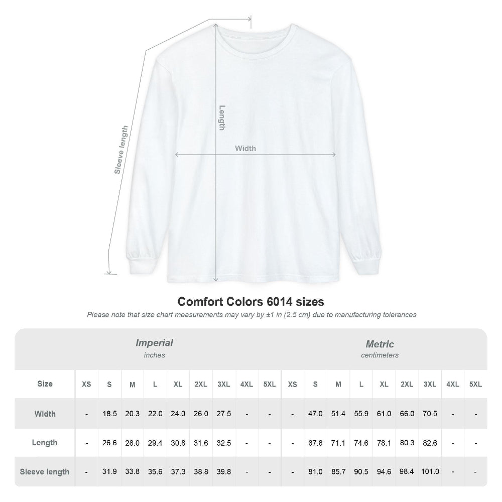 Comfort Colors 6014 size chart 