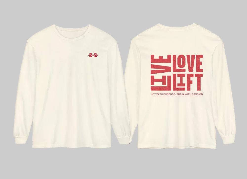Comfort Colors® Live Love Lift Long Sleeve T gooso pixel front and back 