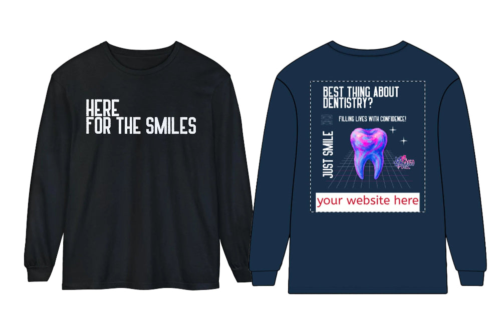Dental Office Logo Customizable Long Sleeve Tee for Dental staff