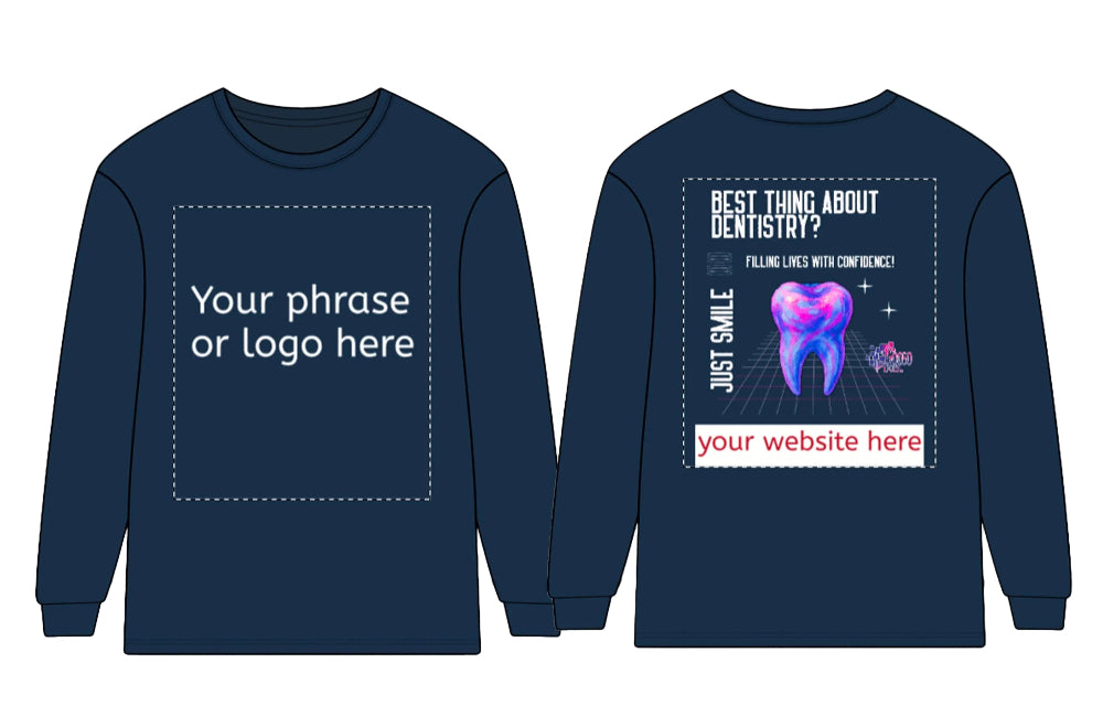 Dental Office Logo Customizable Long Sleeve Tee for Dental staff