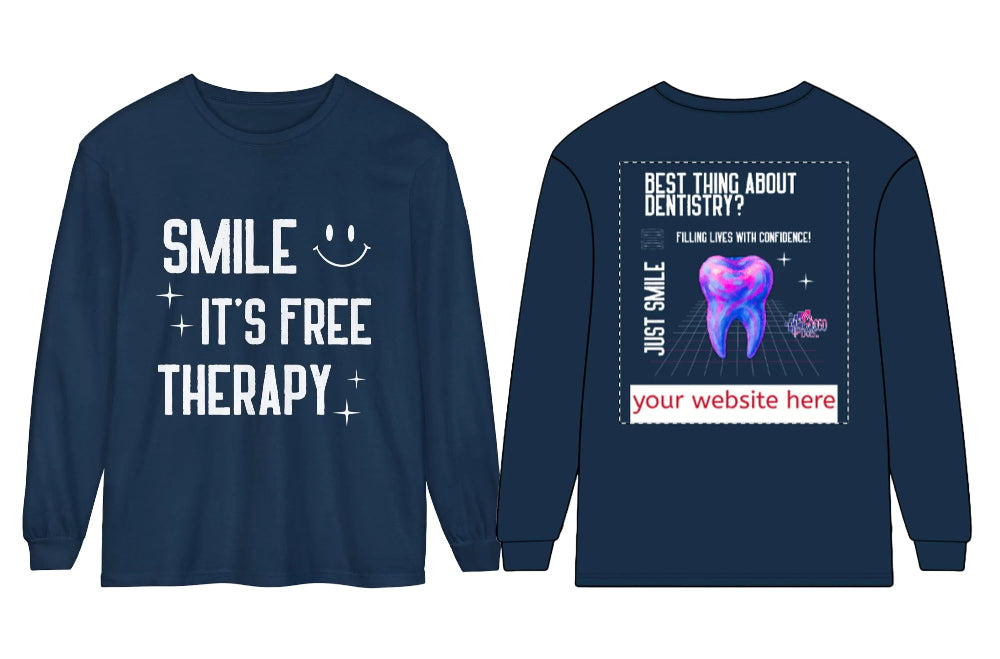 Dental Office Logo Customizable Long Sleeve Tee for Dental staff