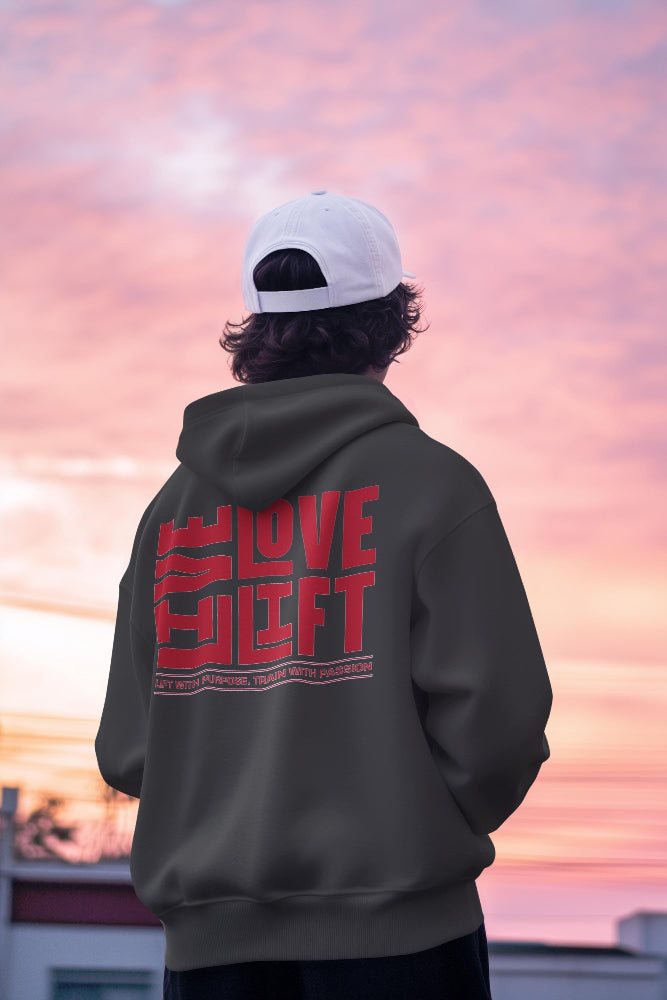 Live Love Lift Unisex Gym Motivational Hoodie charcoal gooso pixel