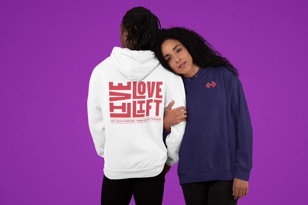 Live Love Lift Unisex Gym Motivational Hoodie gooso pixel 