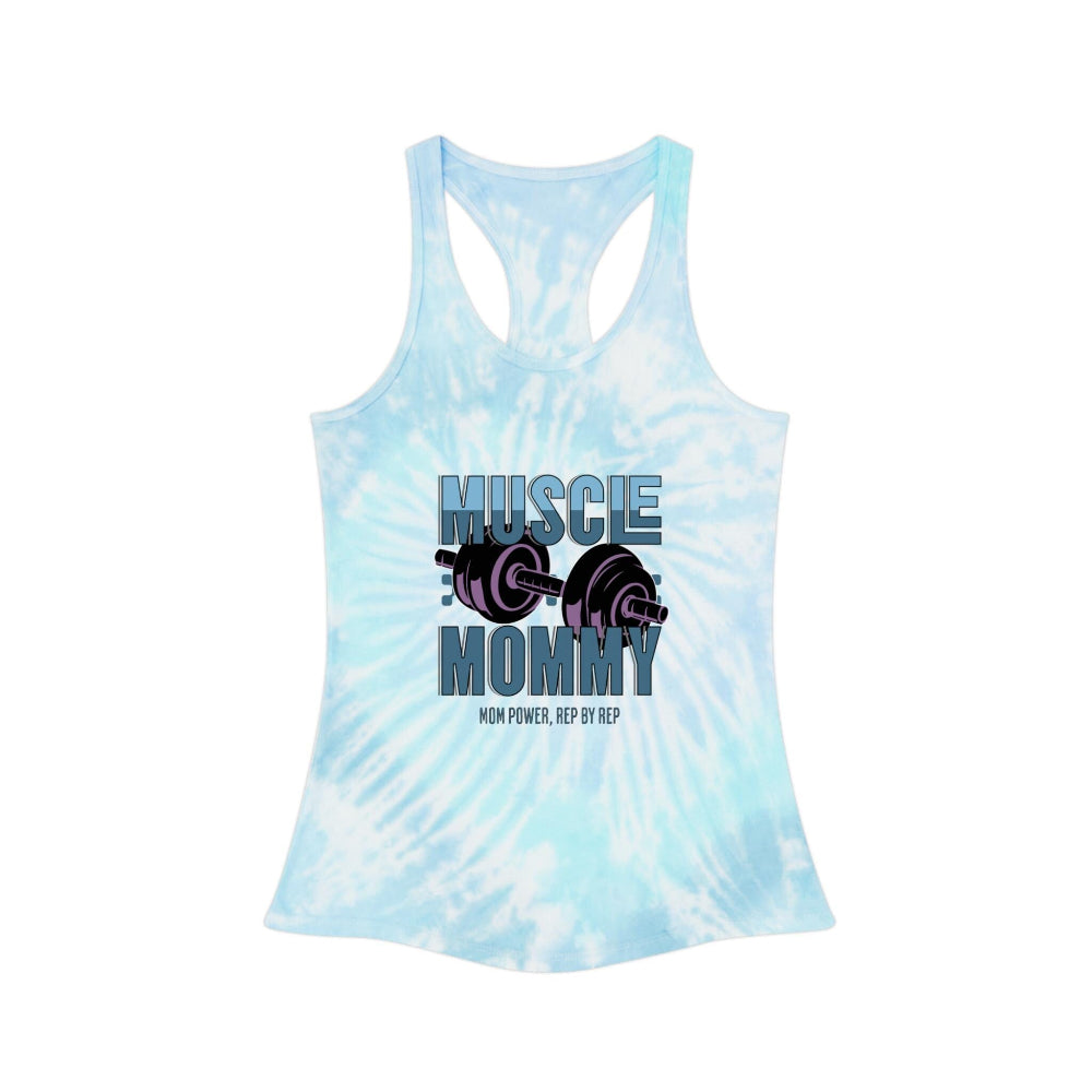 Muscle Mommy Tie Dye Racerback Tank Top gooso pixel 