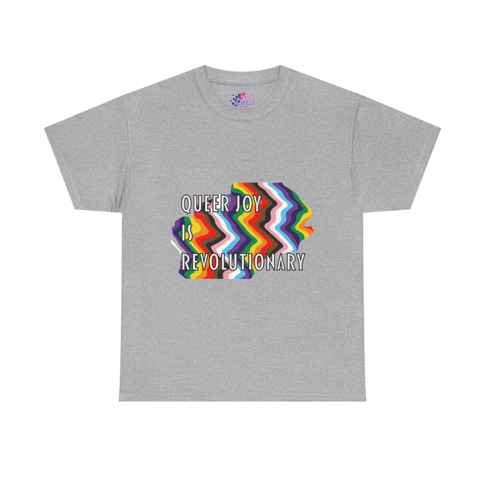 Queer Joy is Revolutionary T-Shirt LGBTQ+ gooso pixel gray