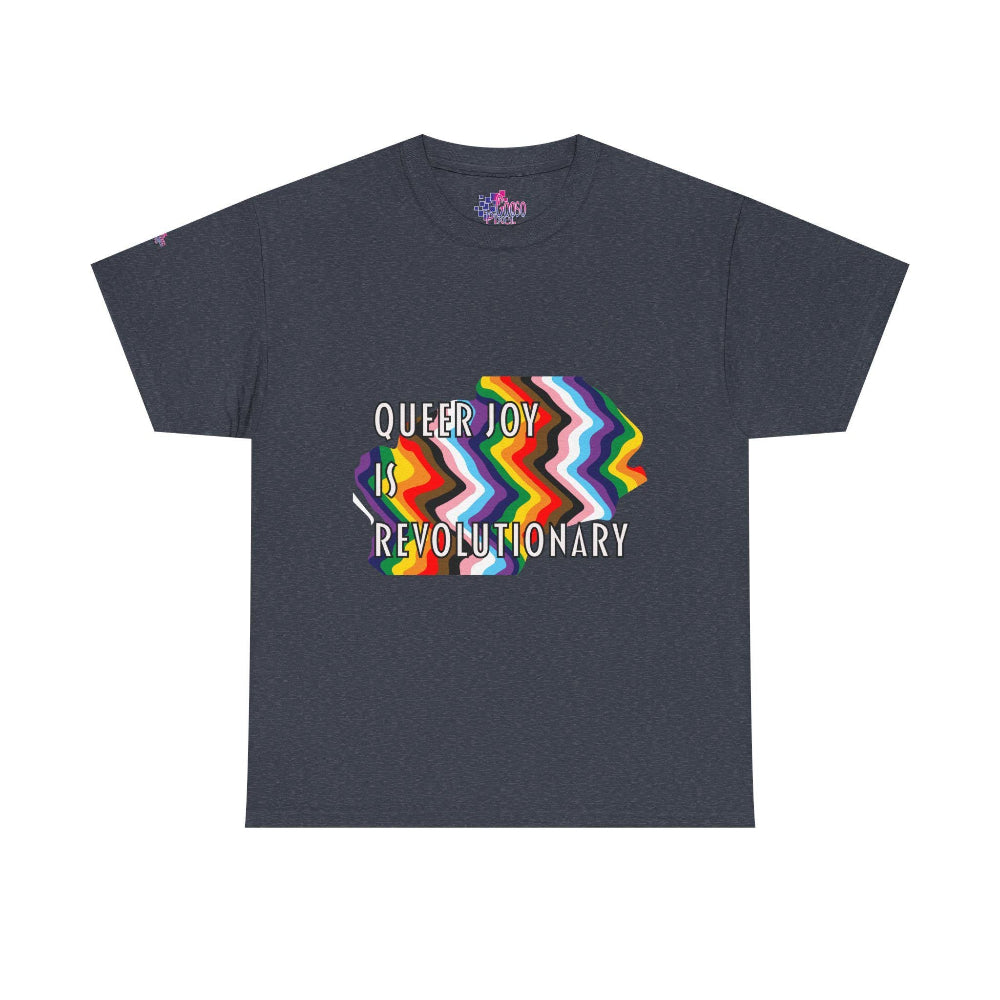 Queer Joy is Revolutionary T-Shirt LGBTQ+ gooso pixel navy