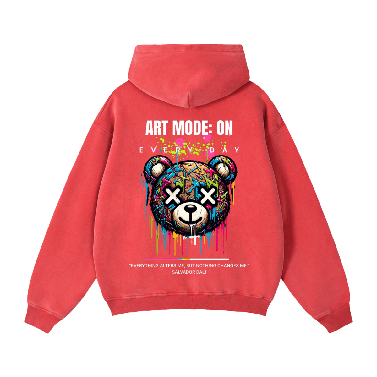 ART MODE: ON Zip - Through Boxy Fleece Hoodie – Salvador Dalí Edition - Gooso Pixel LLC