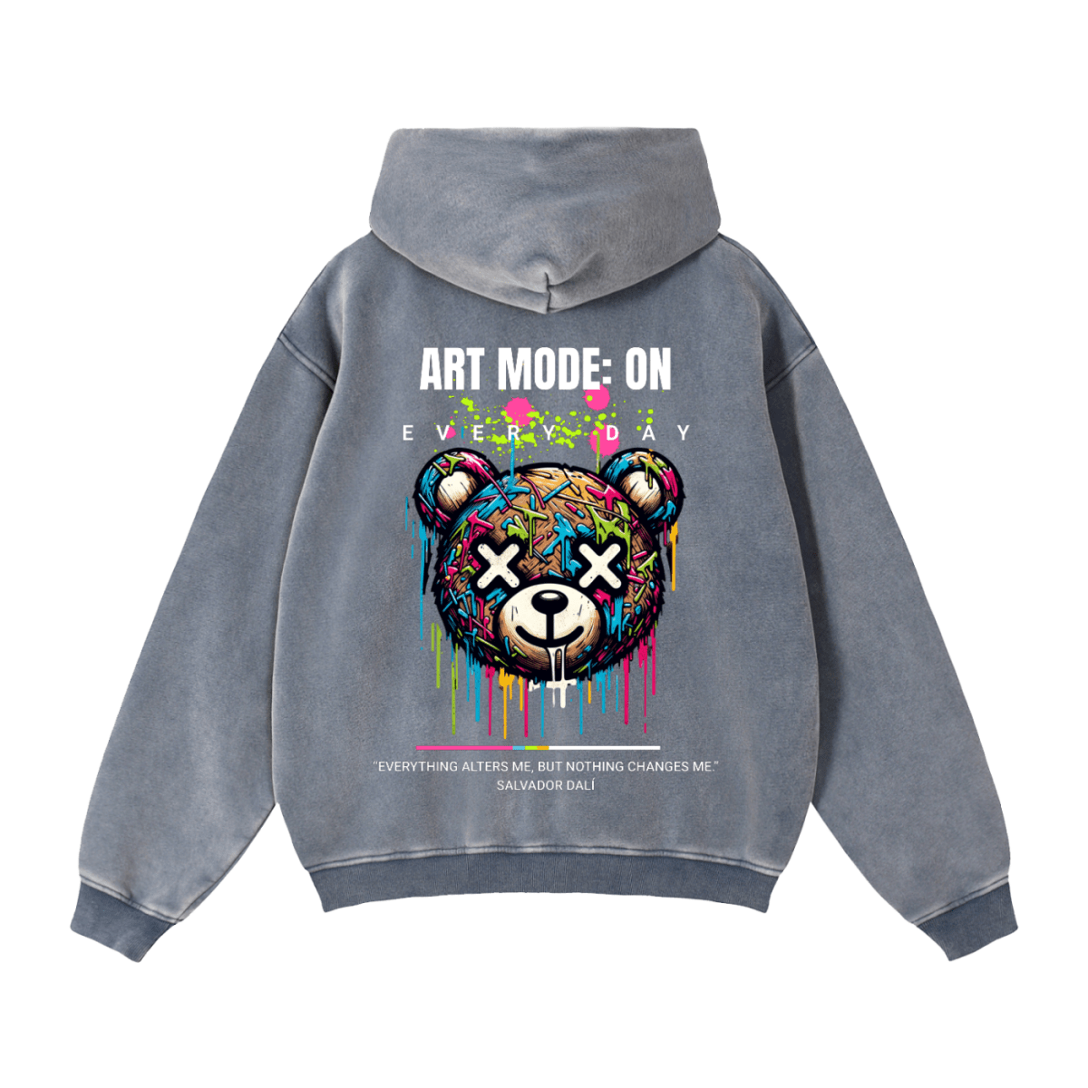 ART MODE: ON Zip - Through Boxy Fleece Hoodie – Salvador Dalí Edition - Gooso Pixel LLC