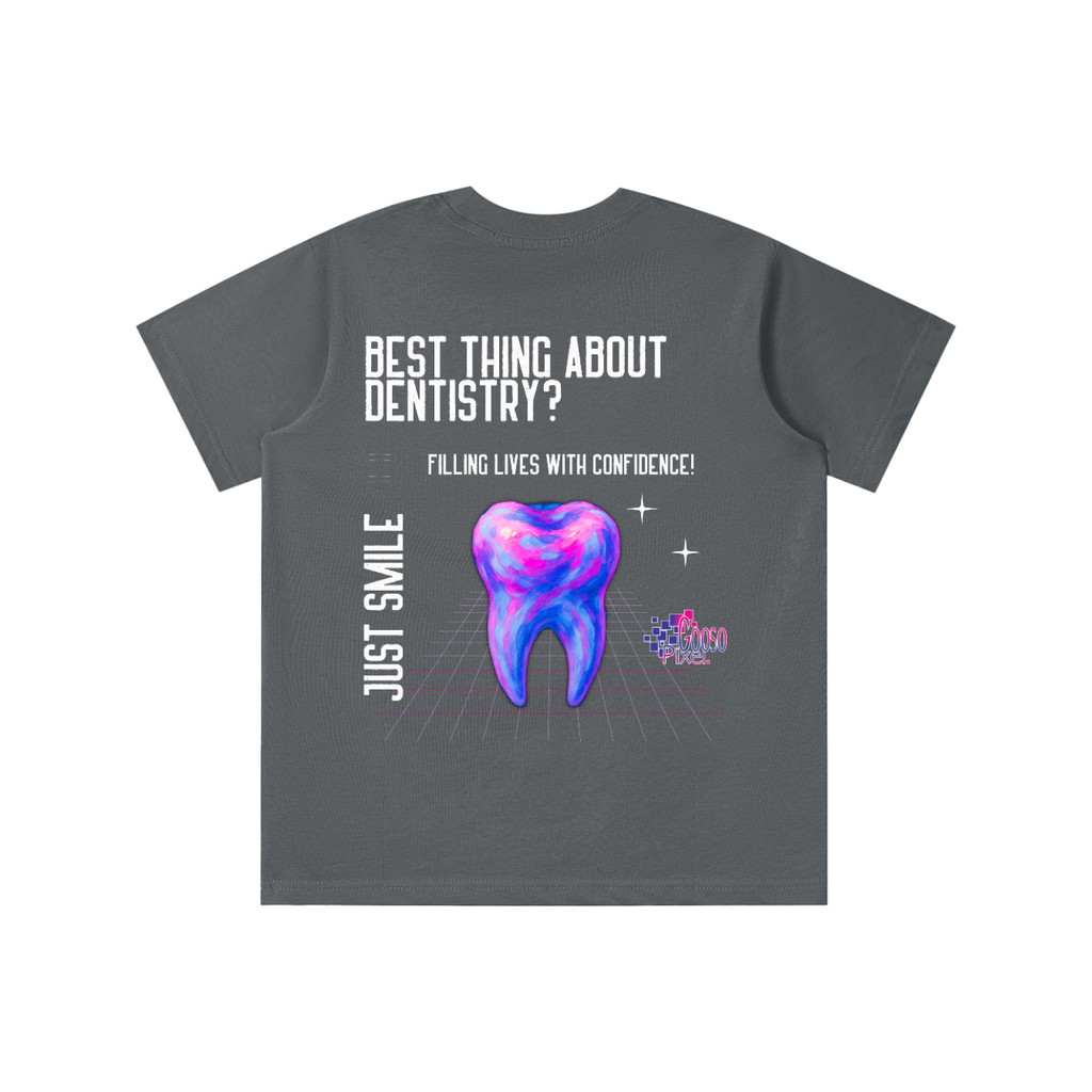 Youth Tee - Smile While You Still Have Teeth - Multicolor Tooth Graphic - Fun & Functional - Gooso Pixel LLC