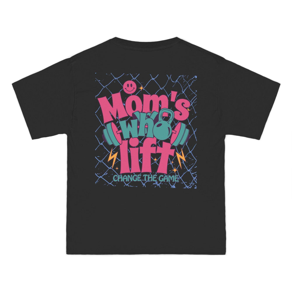 Lightning Bolt Mom Workout Short Sleeve T black tee goodo pixel 