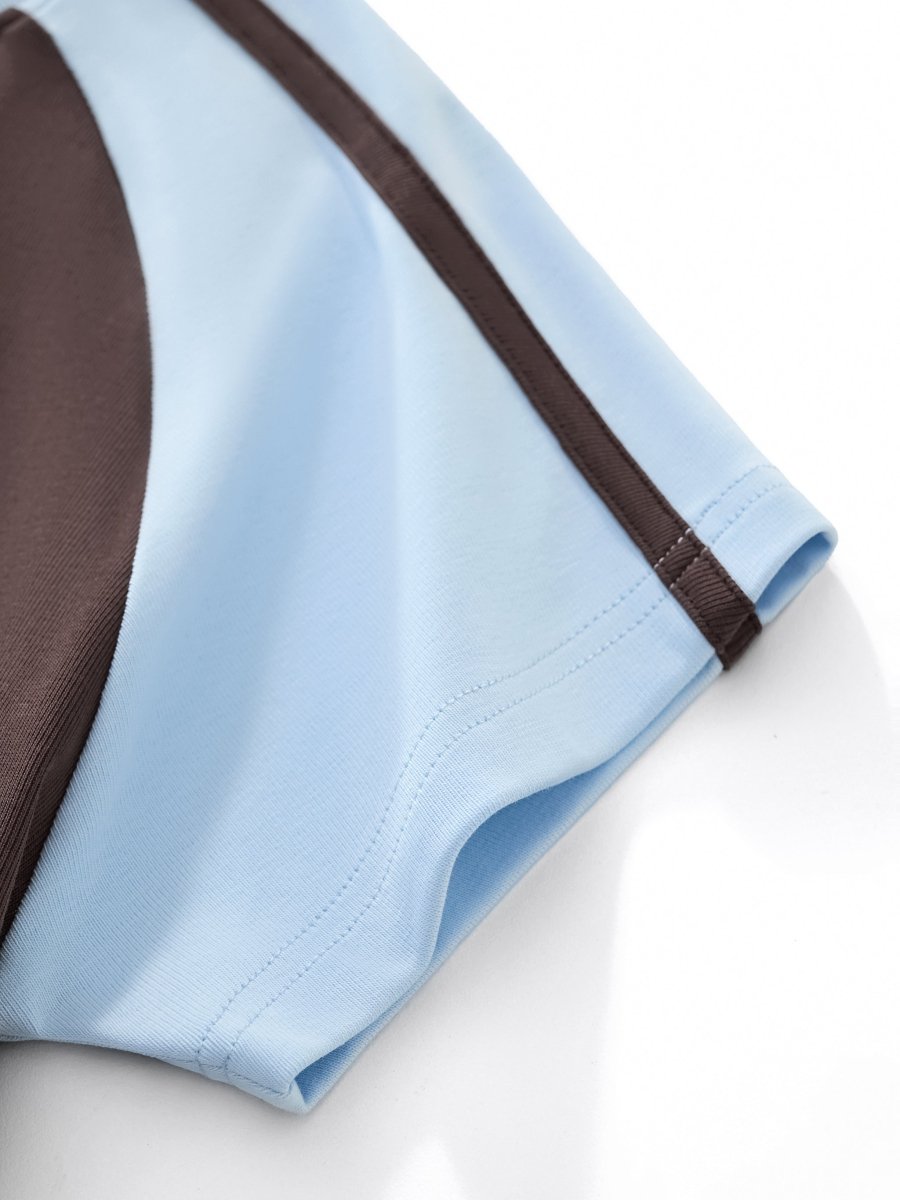 Contrast Stripes Bodycon Raglan Sleeve T-Shirt - Gooso Pixel LLC