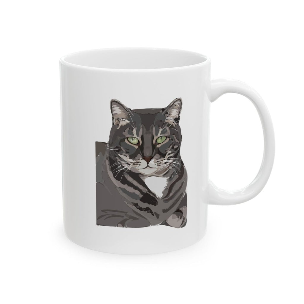 Custom 1 Pet Portrait Ceramic Mug – Personalized Pet Illustration Coffee Mug (11oz & 15oz) - Gooso Pixel