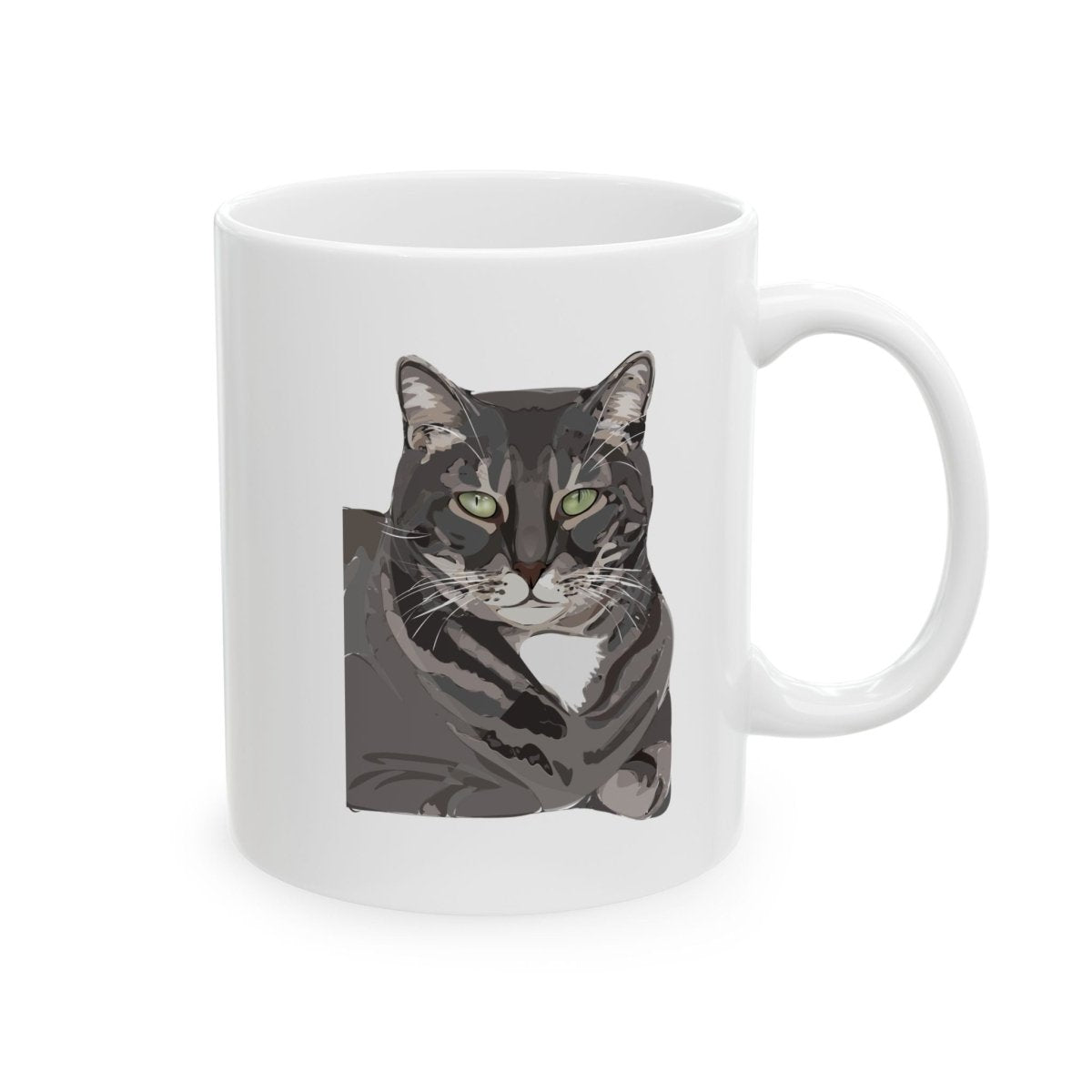Custom 1 Pet Portrait Ceramic Mug – Personalized Pet Illustration Coffee Mug (11oz & 15oz) - Gooso Pixel