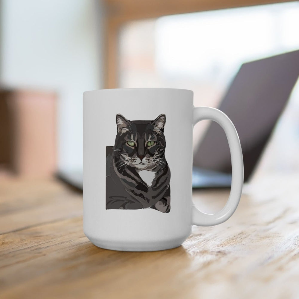 Custom 1 Pet Portrait Ceramic Mug – Personalized Pet Illustration Coffee Mug (11oz & 15oz) - Gooso Pixel