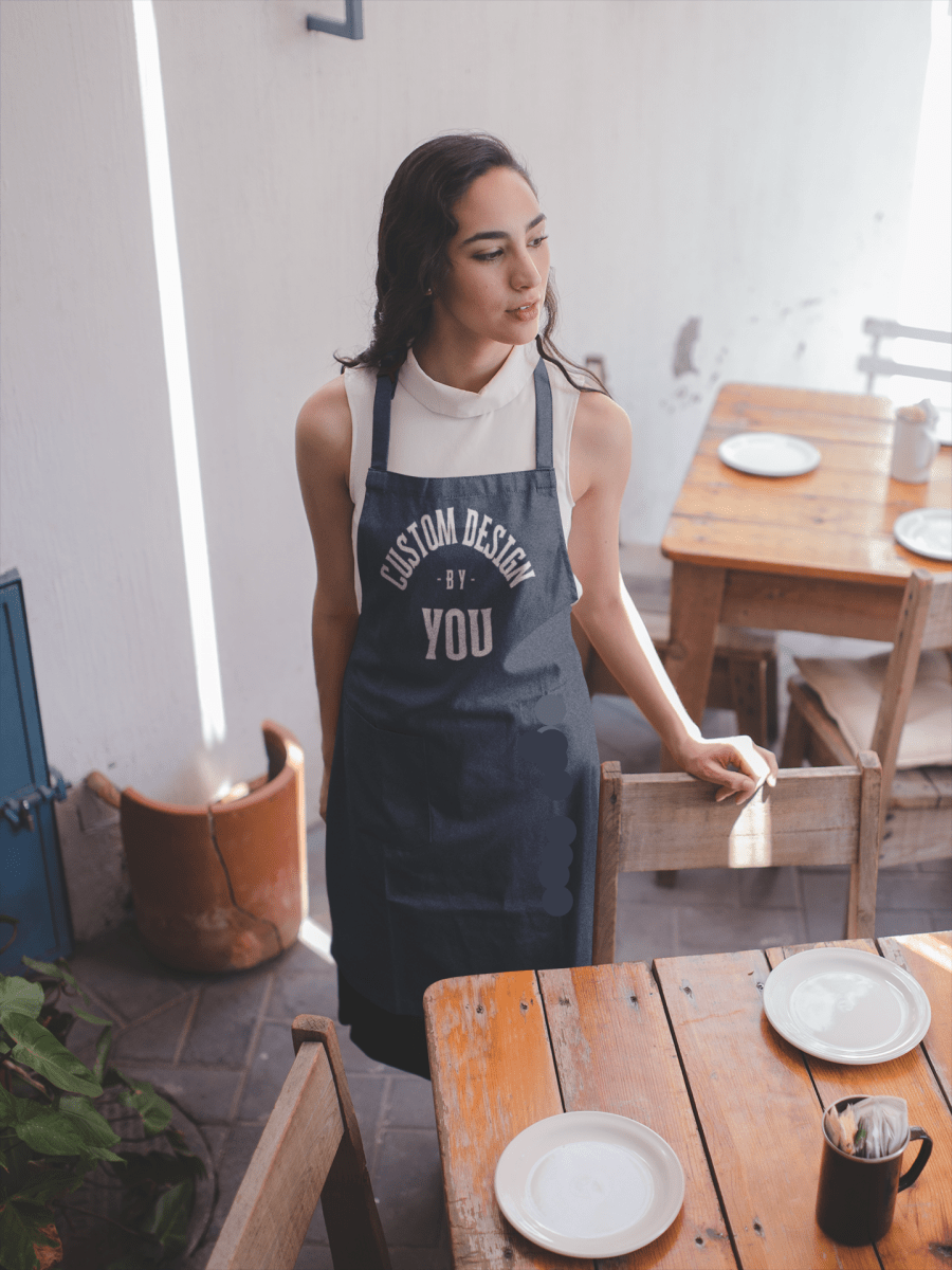 Custom Personalized Apron | Cotton Chef Apron | 6 Colors Available | Eco - Friendly Kitchen Apron - Gooso Pixel