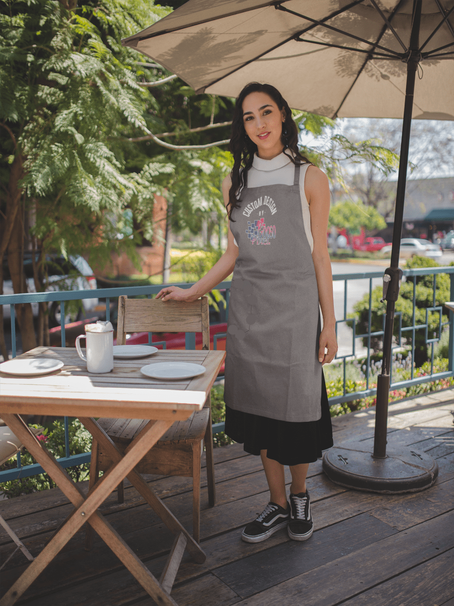 Custom Personalized Apron | Cotton Chef Apron | 6 Colors Available | Eco - Friendly Kitchen Apron - Gooso Pixel