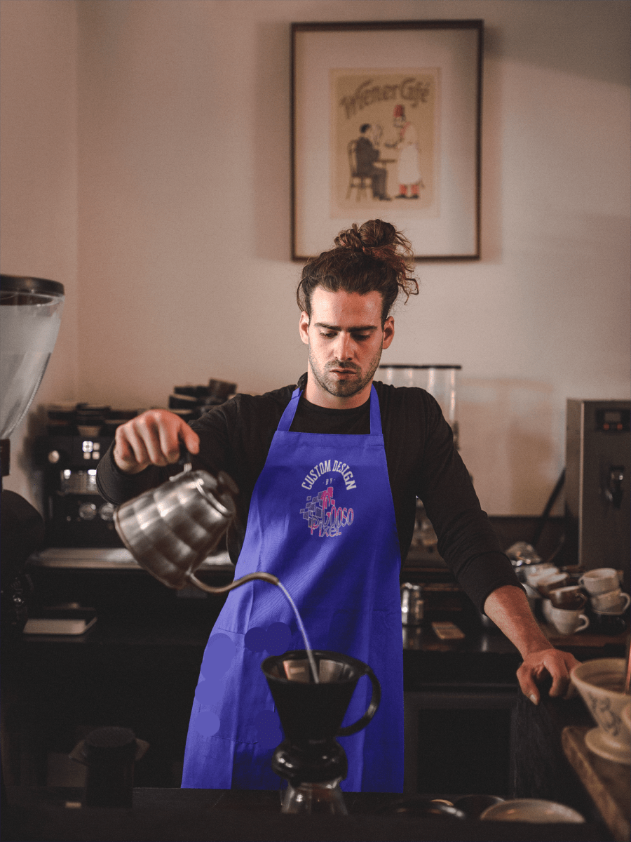 Custom Personalized Apron | Cotton Chef Apron | 6 Colors Available | Eco - Friendly Kitchen Apron - Gooso Pixel