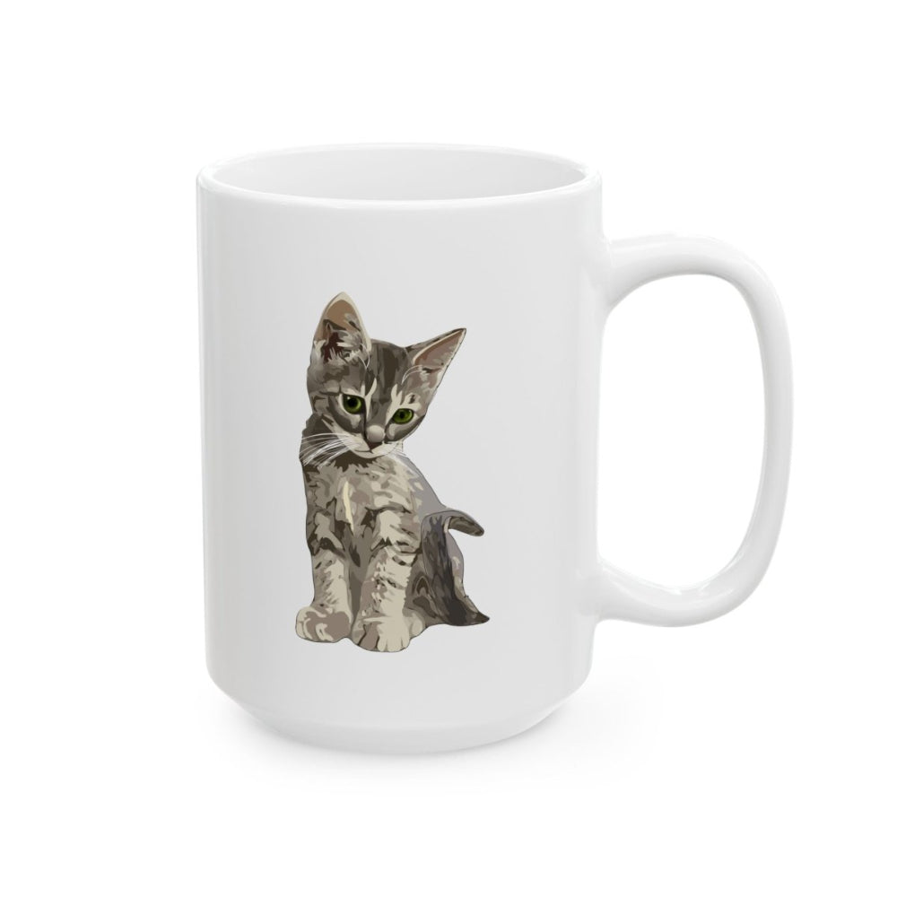 Custom Pet Portrait Mug – 2 Pets Illustration Ceramic Coffee Mug (11oz & 15oz) - Gooso Pixel