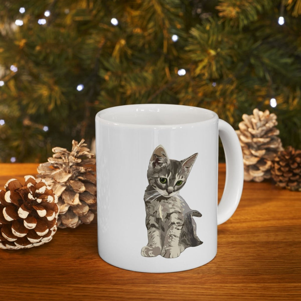 Custom Pet Portrait Mug – 2 Pets Illustration Ceramic Coffee Mug (11oz & 15oz) - Gooso Pixel