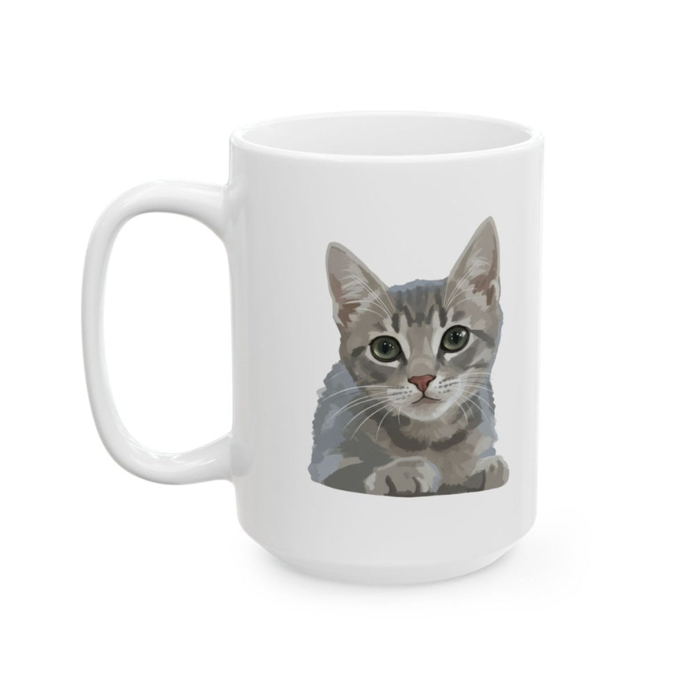 Custom Pet Portrait Mug – 2 Pets Illustration Ceramic Coffee Mug (11oz & 15oz) - Gooso Pixel