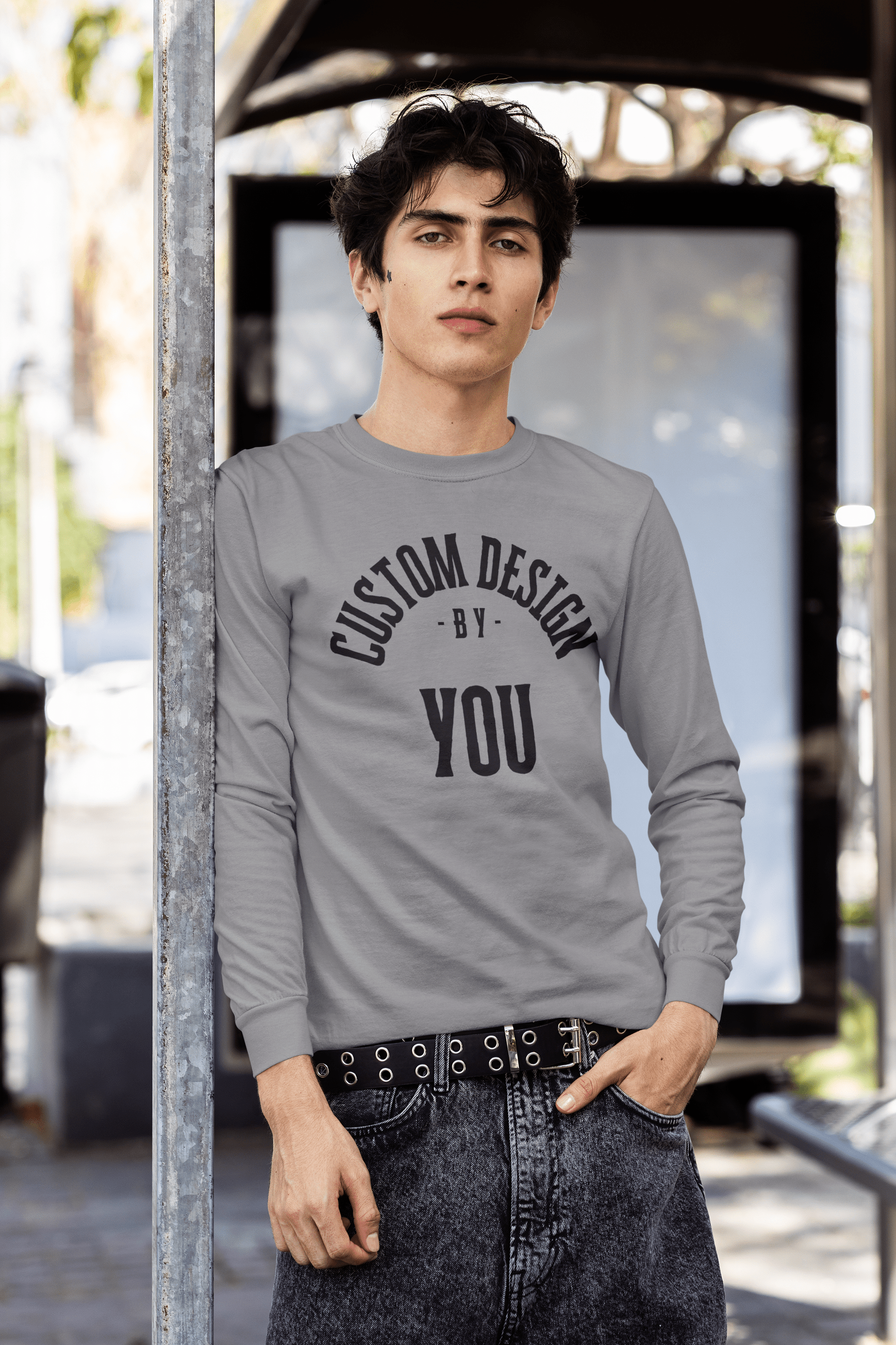 Customizable Garment - Dyed Long Sleeve Tee: Personalized Unisex Top - Gooso Pixel