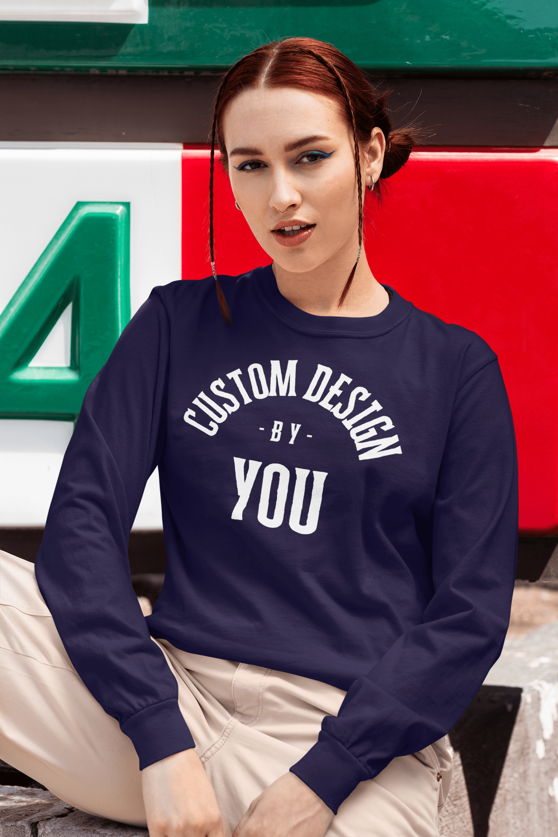 Customizable Garment - Dyed Long Sleeve Tee: Personalized Unisex Top - Gooso Pixel