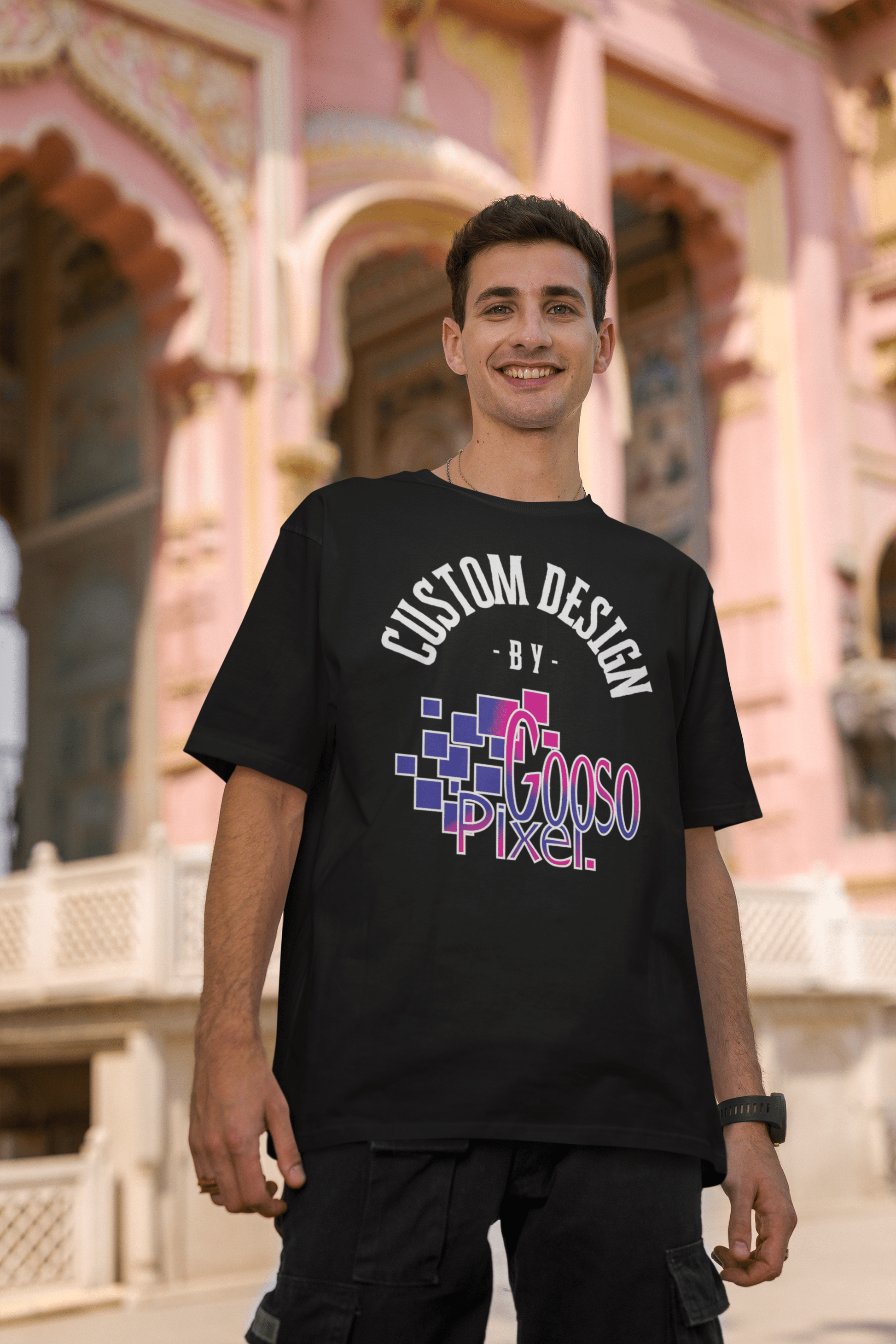 Customizable Unisex Tee, Personalized Oversized Shirt, Box Tee Gift, Graphic Tee, Casual Tee for All Occasions - Gooso Pixel