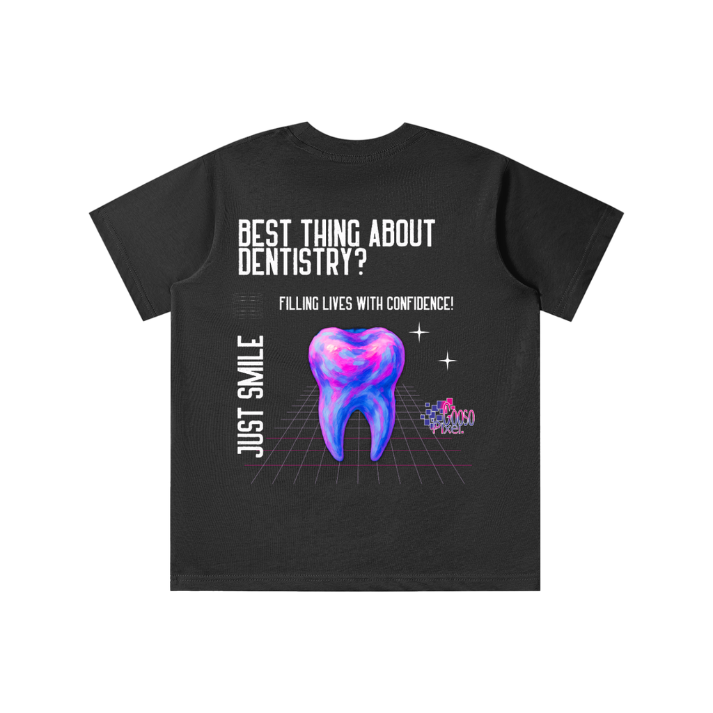 Youth Tee - Smile While You Still Have Teeth - Multicolor Tooth Graphic - Fun & Functional - Gooso Pixel LLC
