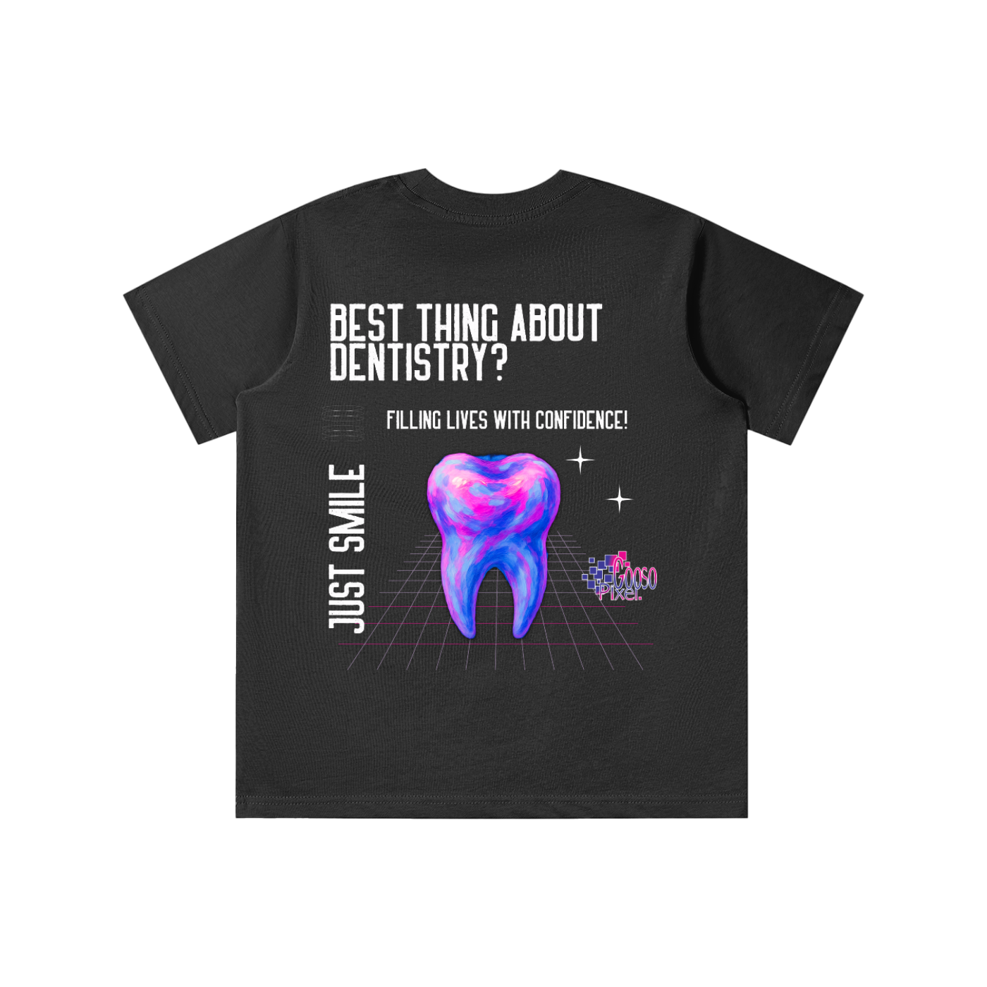 Youth Tee - Smile While You Still Have Teeth - Multicolor Tooth Graphic - Fun & Functional - Gooso Pixel LLC