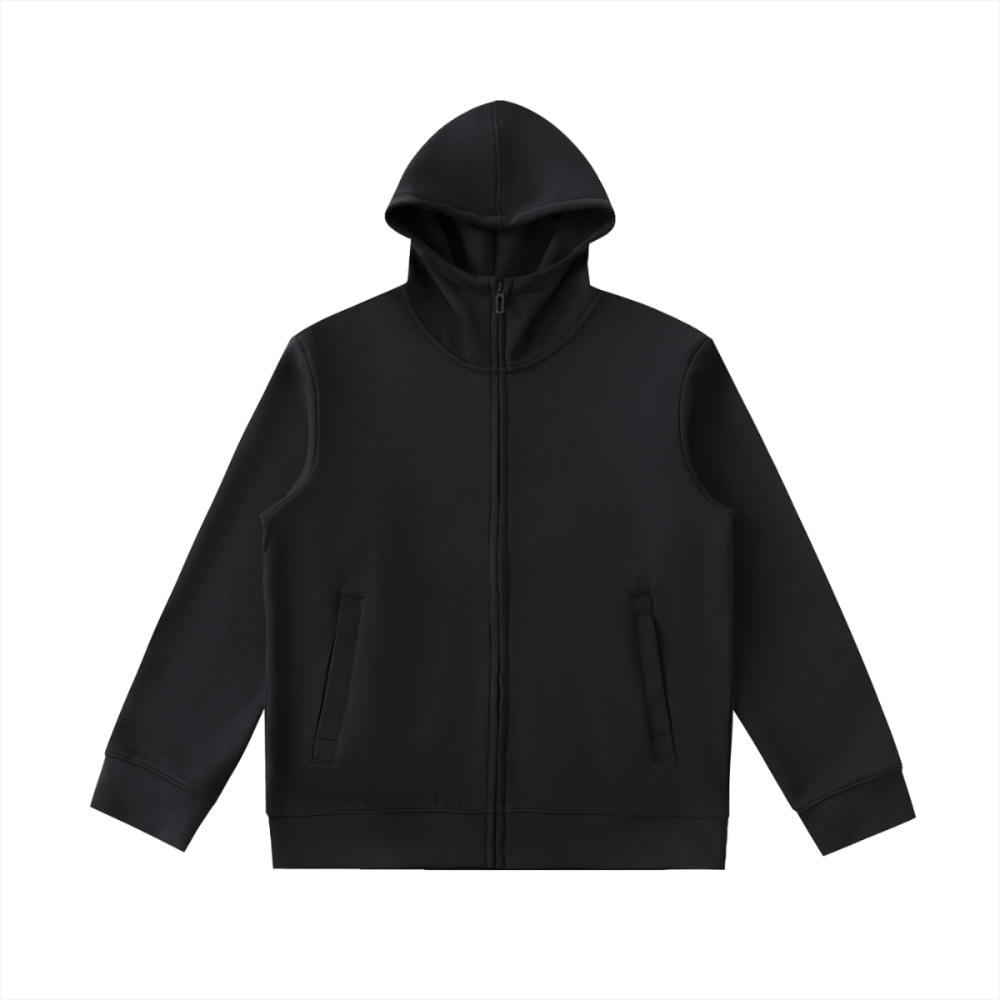Essential Heavyweight High Neck Zip - Up Hoodie - Gooso Pixel