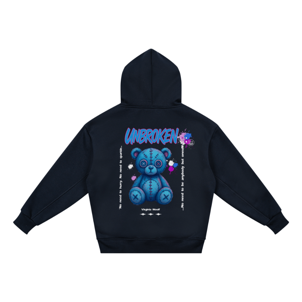 Essential Kids' Fleece Hoodie - The UNBROKEN Blue Teddy Oversized Hoodie - Gooso Pixel