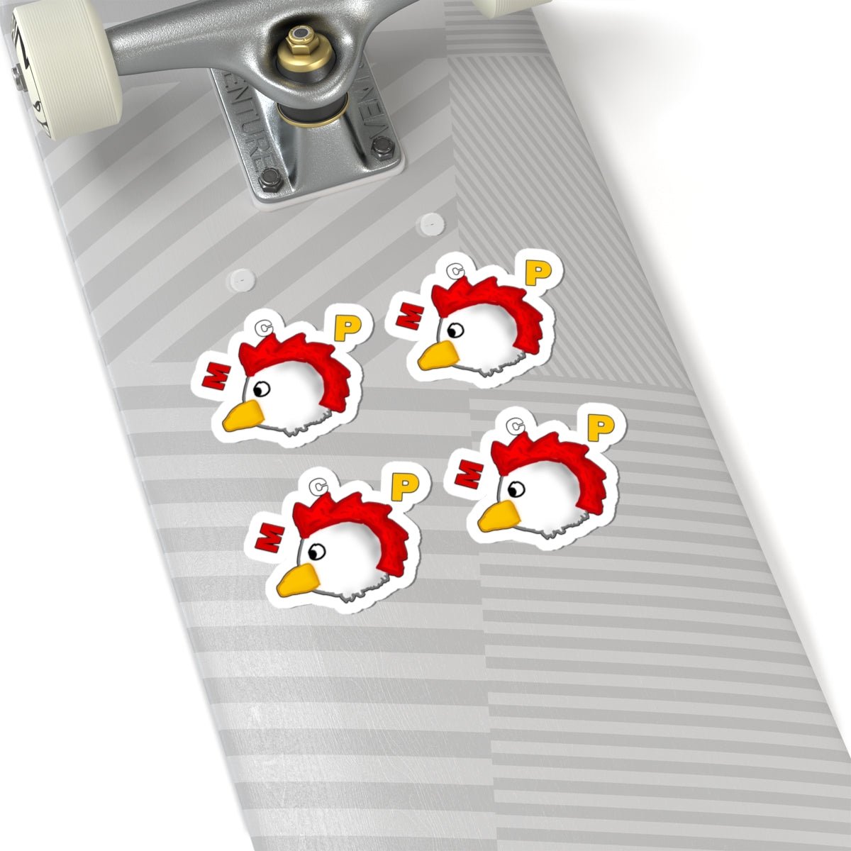 Funny Chicken Head Stickers Set of 4 - Waterproof Farm Animal Vinyl Decals for Kids, Adults, Crafts - Gooso Pixel