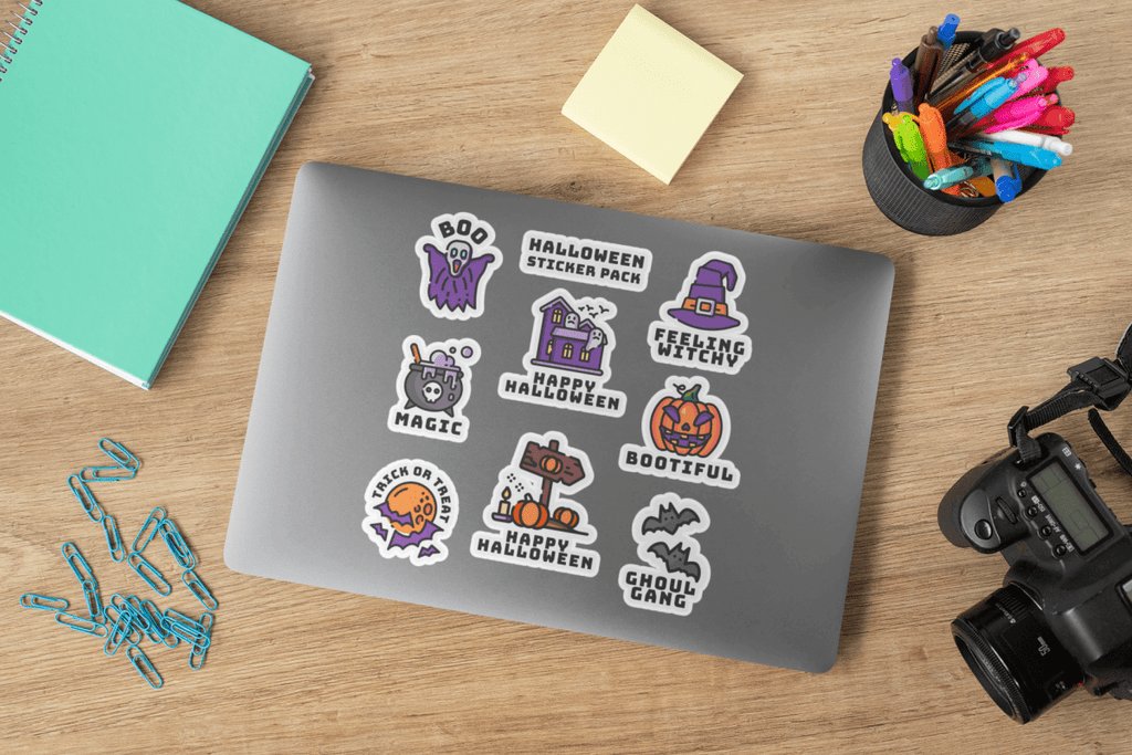 Halloween Sticker Pack - Spooky Designs Kiss - Cut Vinyl for Laptops & Journals - Gooso Pixel