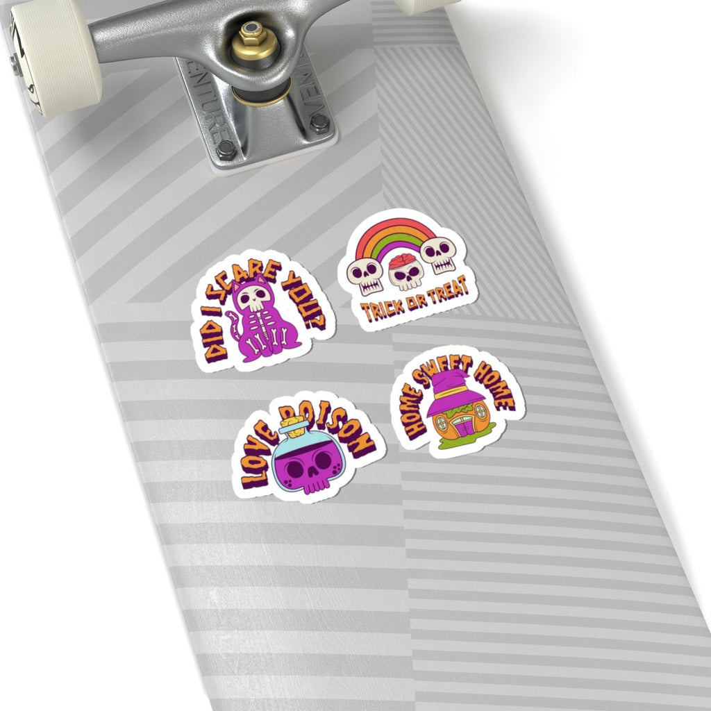 Halloween Sticker Set - 4 Pack Colorful Designs Kiss - Cut Vinyl for Laptops - Gooso Pixel