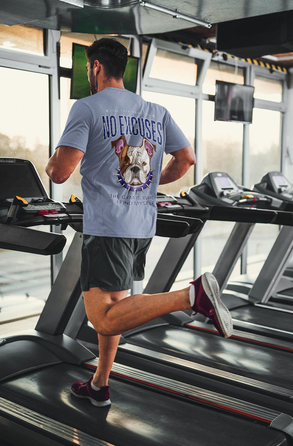 Adidas® Sport T-shirt Workout Shirt Gym Bulldog Motivational Art