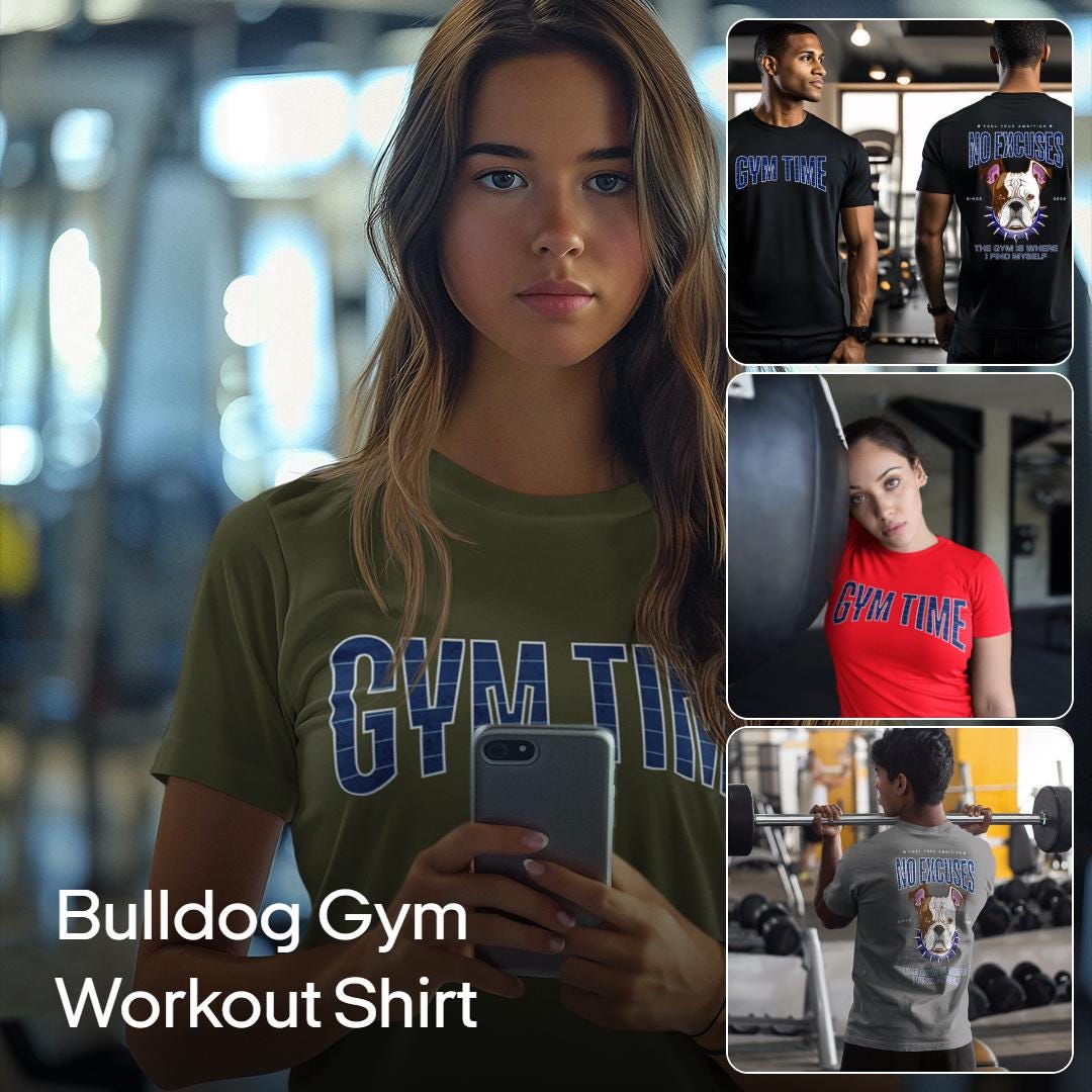 Bulldog Motivational Workout T-Shirt